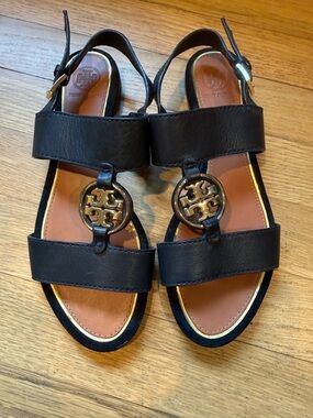 Tory Burch Black Leather Sandals